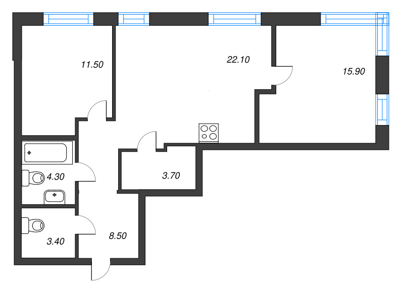 3 ккв (Евро) 69,5 м²