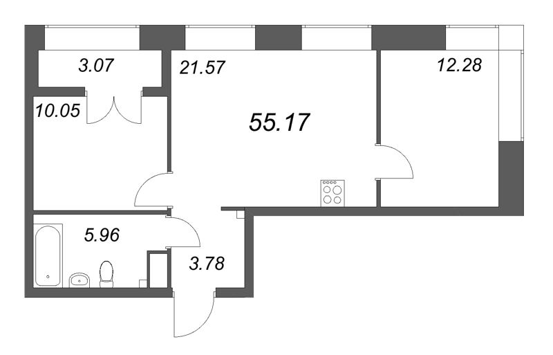 3 ккв (Евро) 55,2 м²