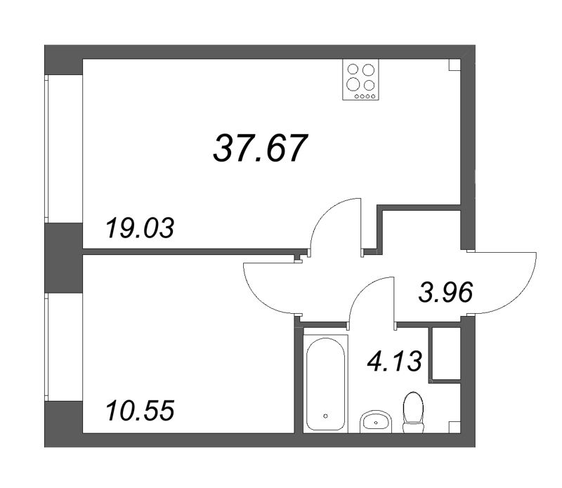 2 ккв (Евро) 37,7 м²