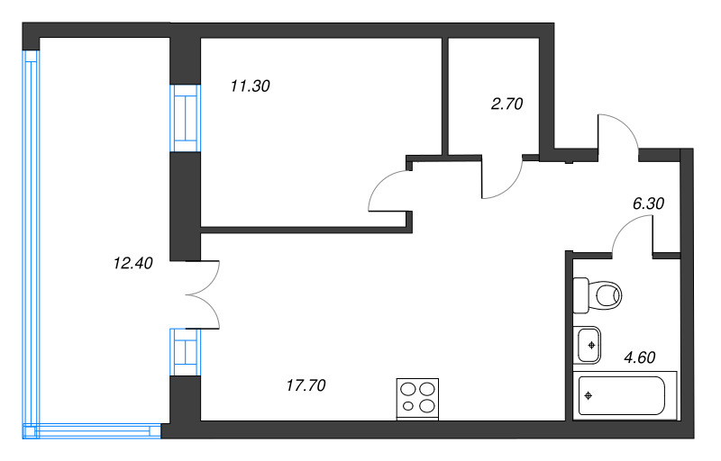 2 ккв (Евро) 46,5 м²