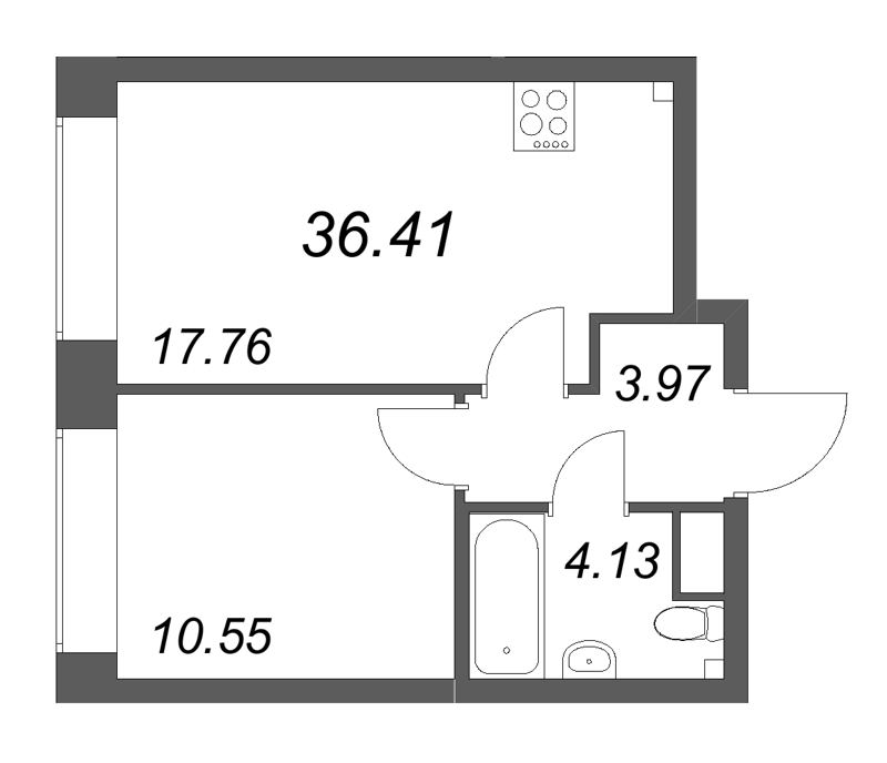2 ккв (Евро) 36,4 м²