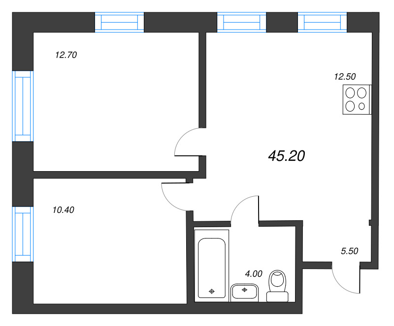 2 ккв 45,2 м²
