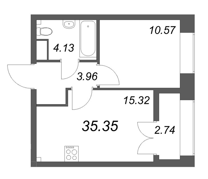 2 ккв (Евро) 35,4 м²
