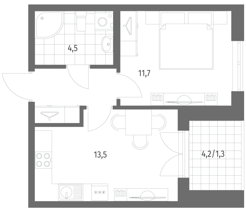 1 ккв 35,4 м²