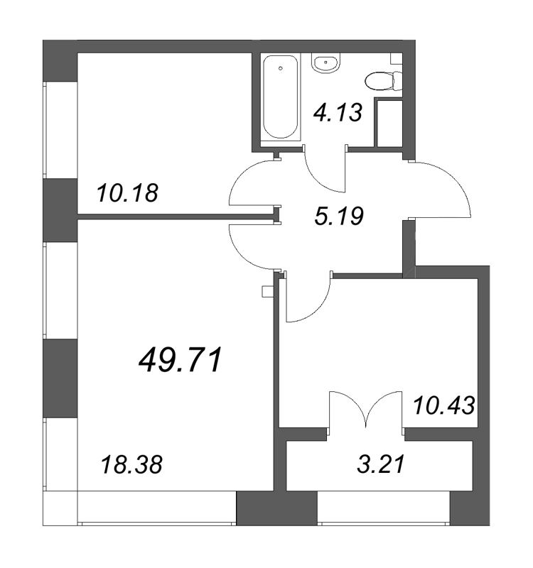 3 ккв (Евро) 49,7 м²
