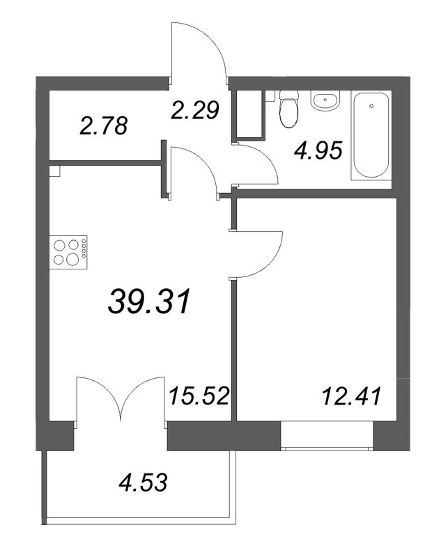 2 ккв (Евро) 39,3 м²