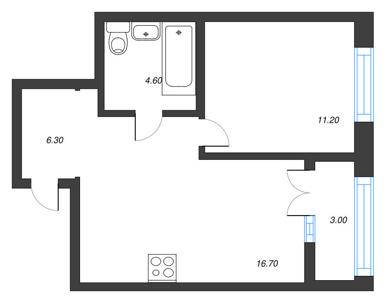 2 ккв (Евро) 40,3 м²