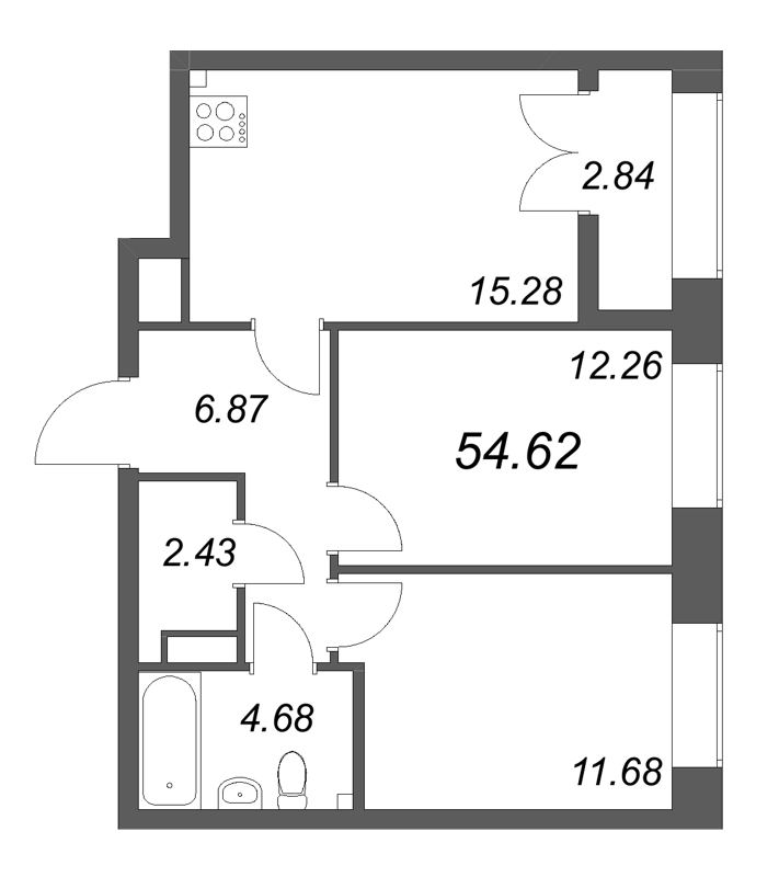 3 ккв (Евро) 54,6 м²