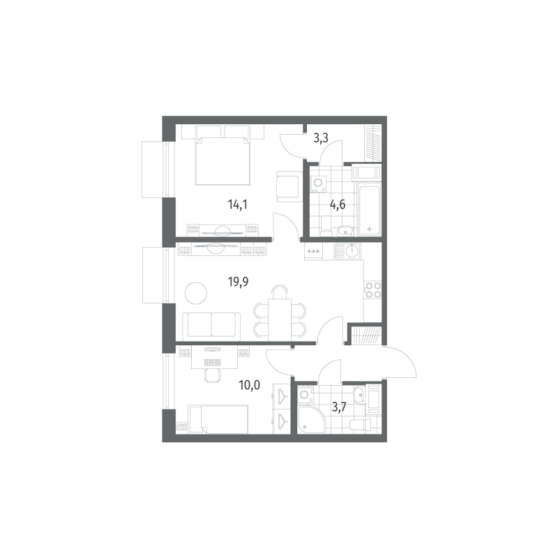 3 ккв (Евро) 59,3 м²