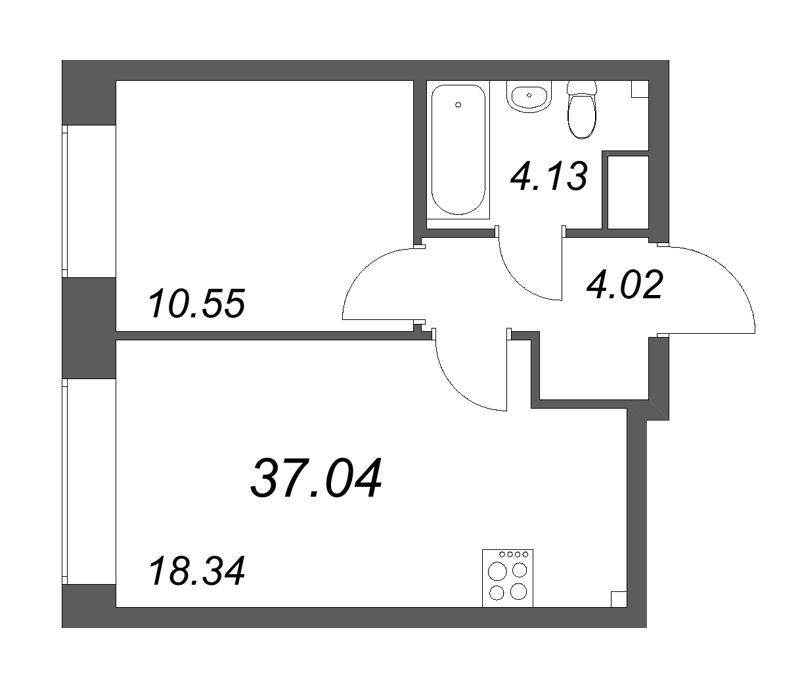 2 ккв (Евро) 37 м²