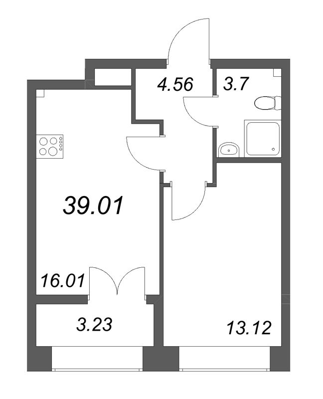 2 ккв (Евро) 39 м²