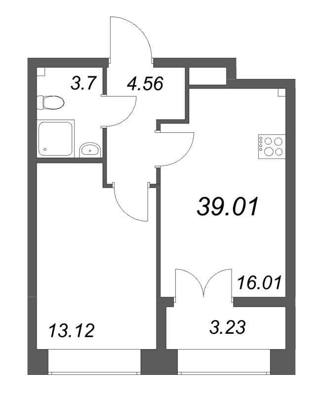 2 ккв (Евро) 39 м²