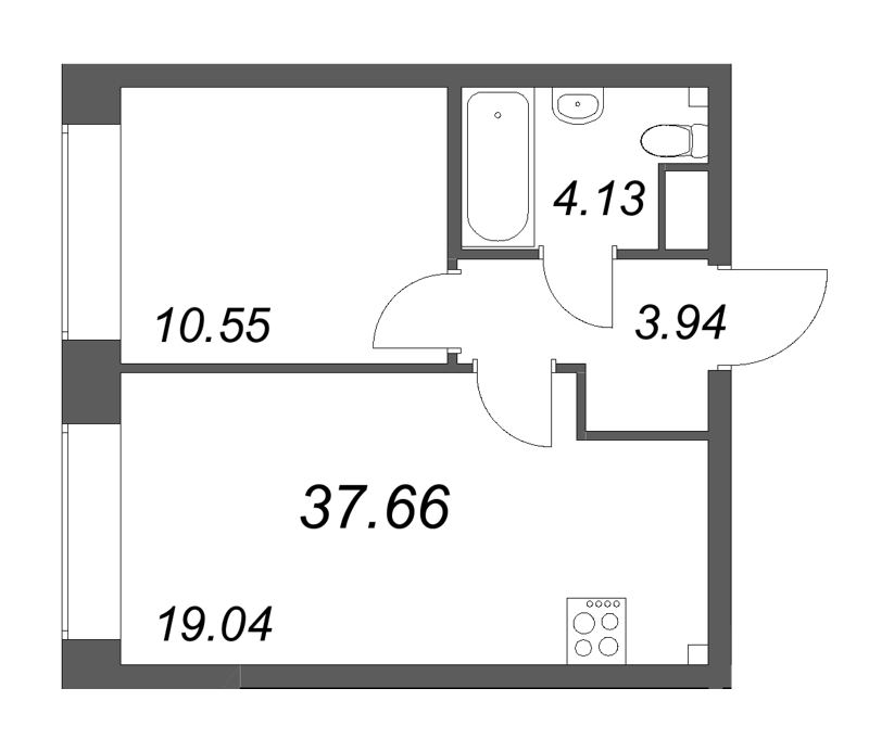 2 ккв (Евро) 37,7 м²