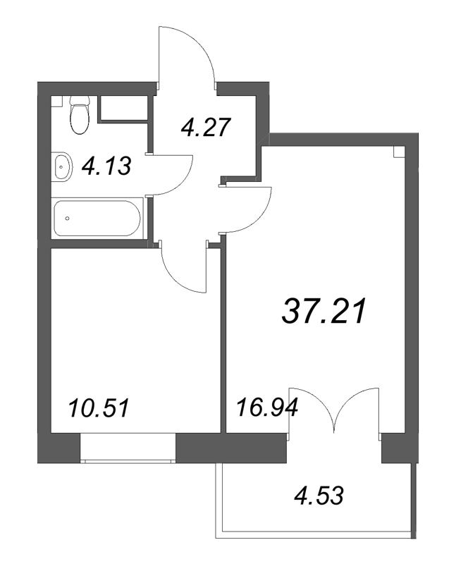 2 ккв (Евро) 37,2 м²