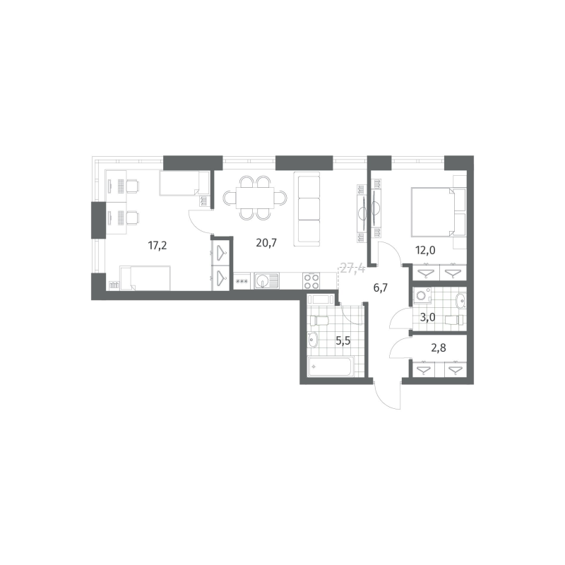 3 ккв (Евро) 67,9 м²