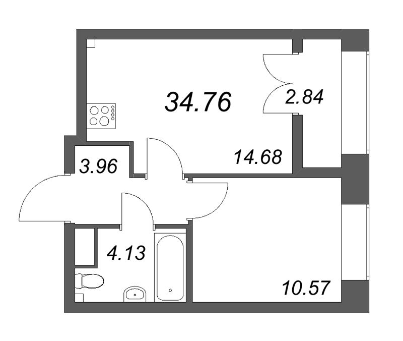 1 ккв 34,8 м²