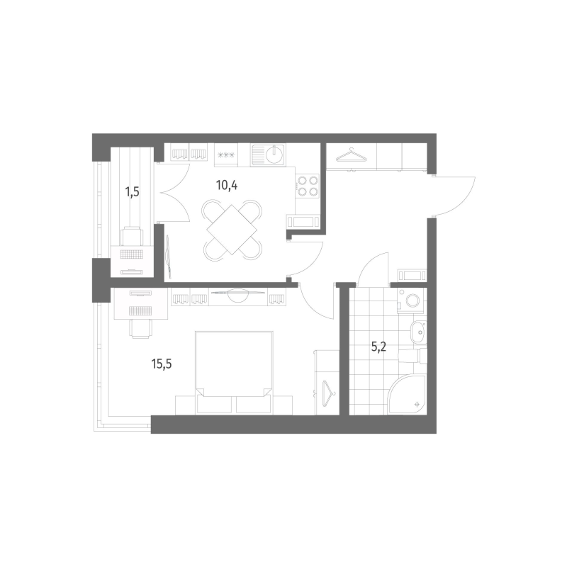 1 ккв 40,8 м²