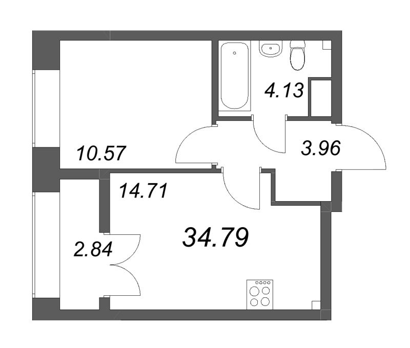 1 ккв 34,8 м²