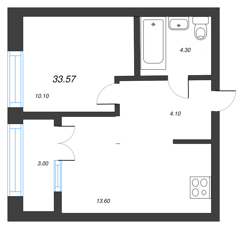 1 ккв 33,6 м²