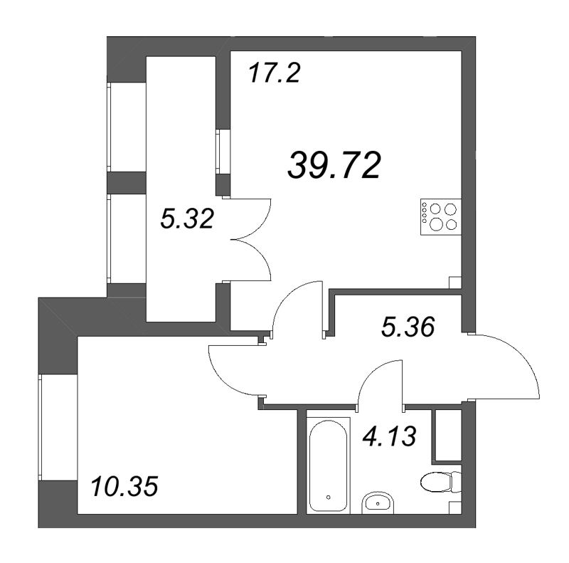 2 ккв (Евро) 39,7 м²