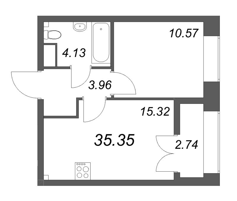 2 ккв (Евро) 35,4 м²