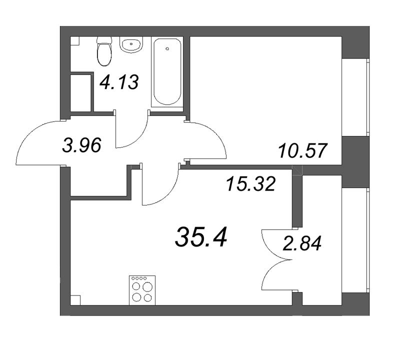 2 ккв (Евро) 35,4 м²