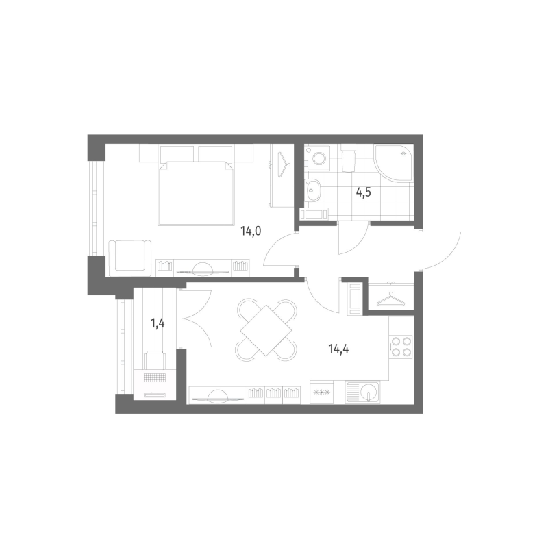 1 ккв 38,3 м²