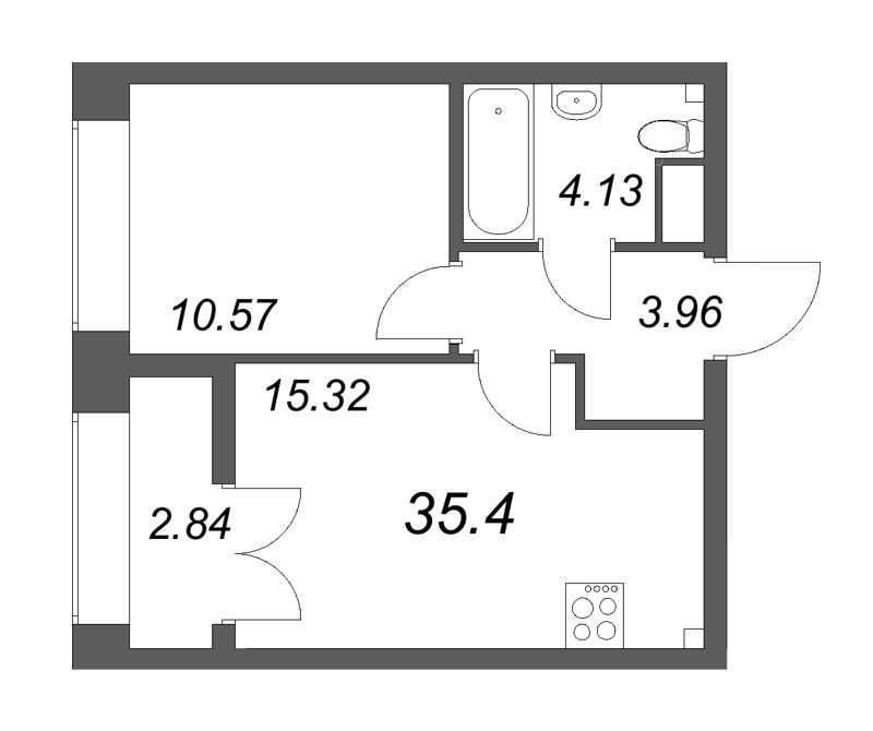 2 ккв (Евро) 35,4 м²