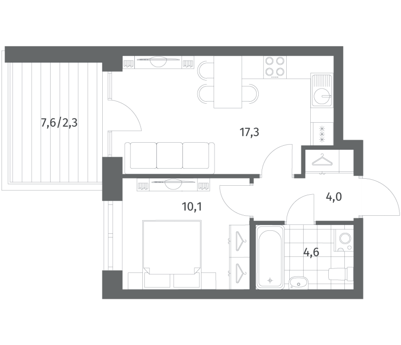 2 ккв (Евро) 38,3 м²