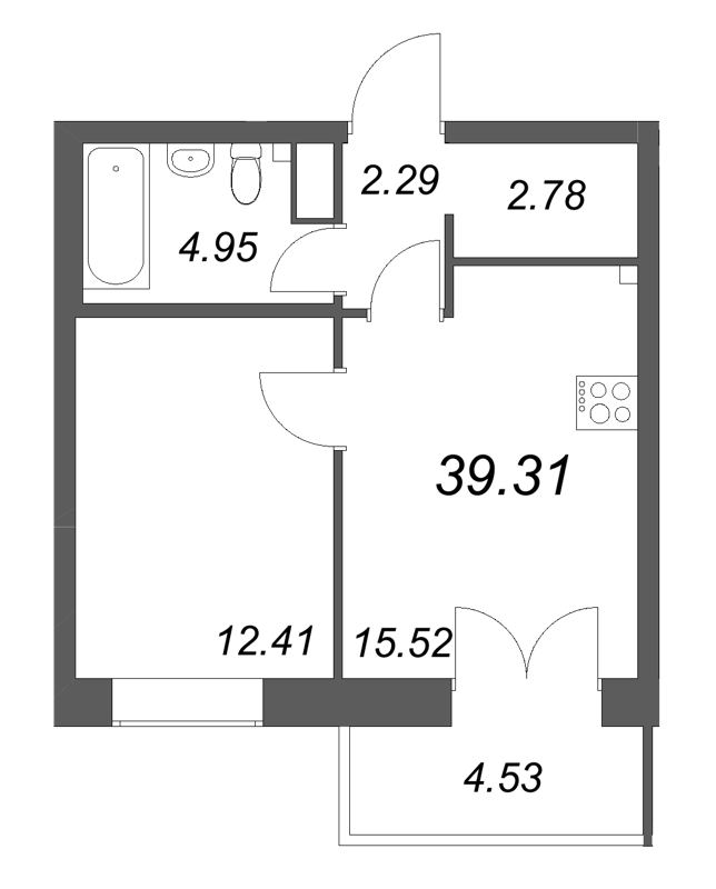 2 ккв (Евро) 39,3 м²