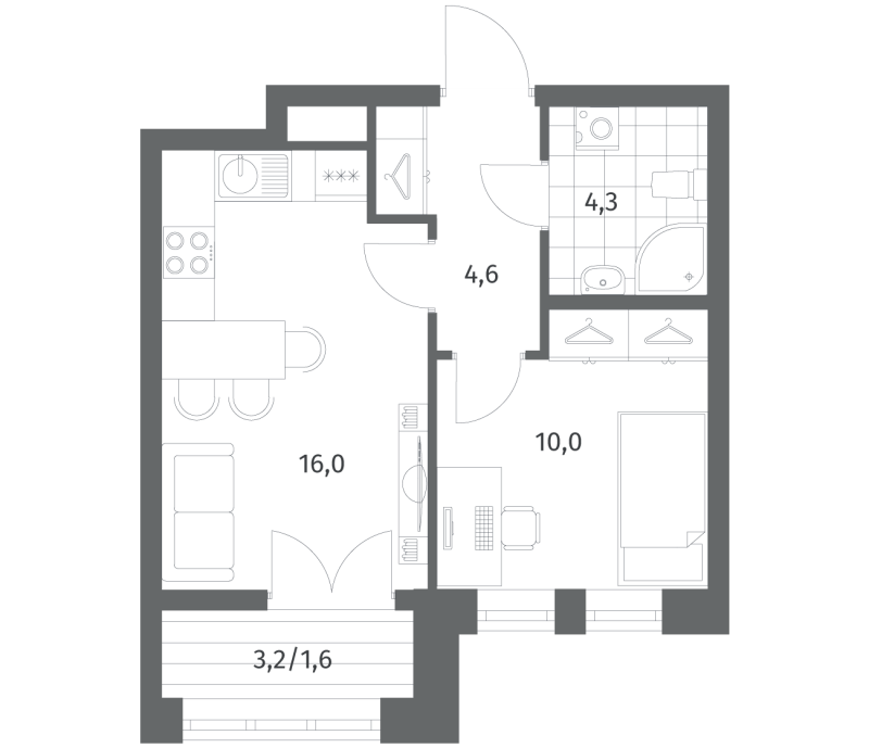 2 ккв (Евро) 36,5 м²