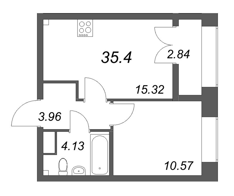 2 ккв (Евро) 35,4 м²