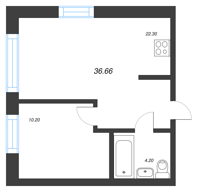 2 ккв (Евро) 36,7 м²