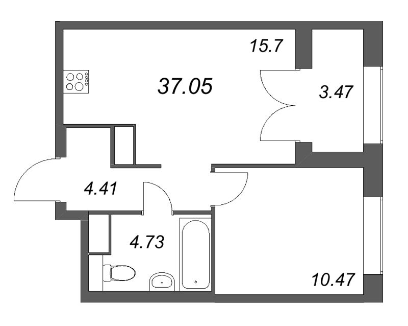 2 ккв (Евро) 37,1 м²