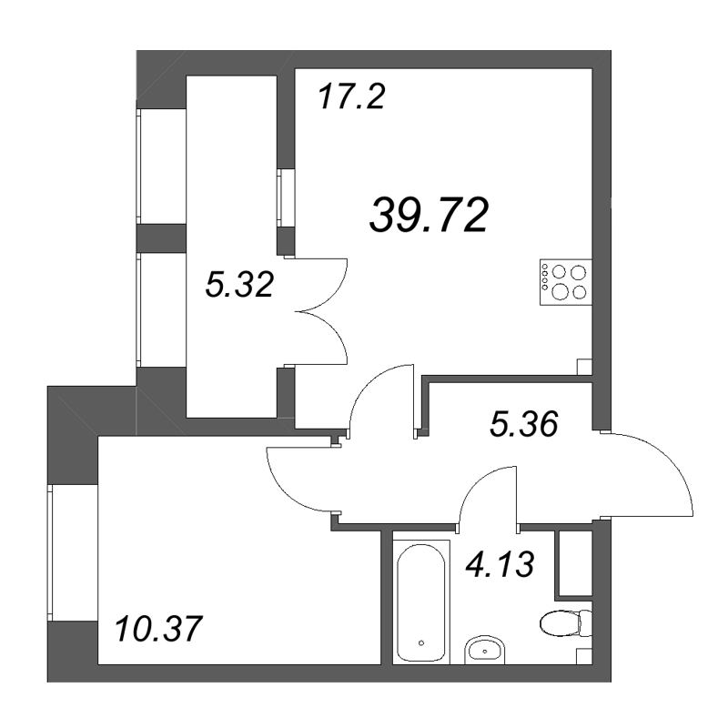 2 ккв (Евро) 39,7 м²