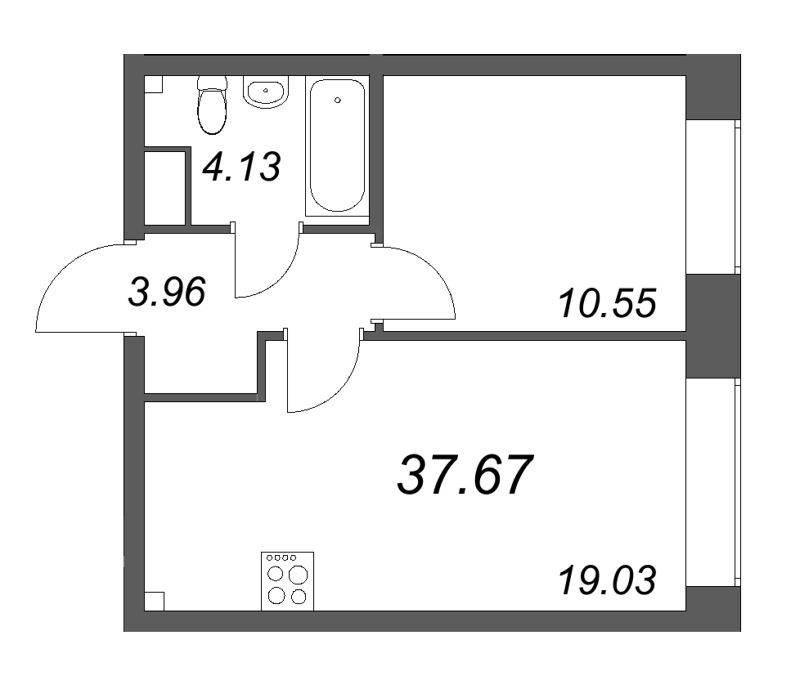 2 ккв (Евро) 37,7 м²