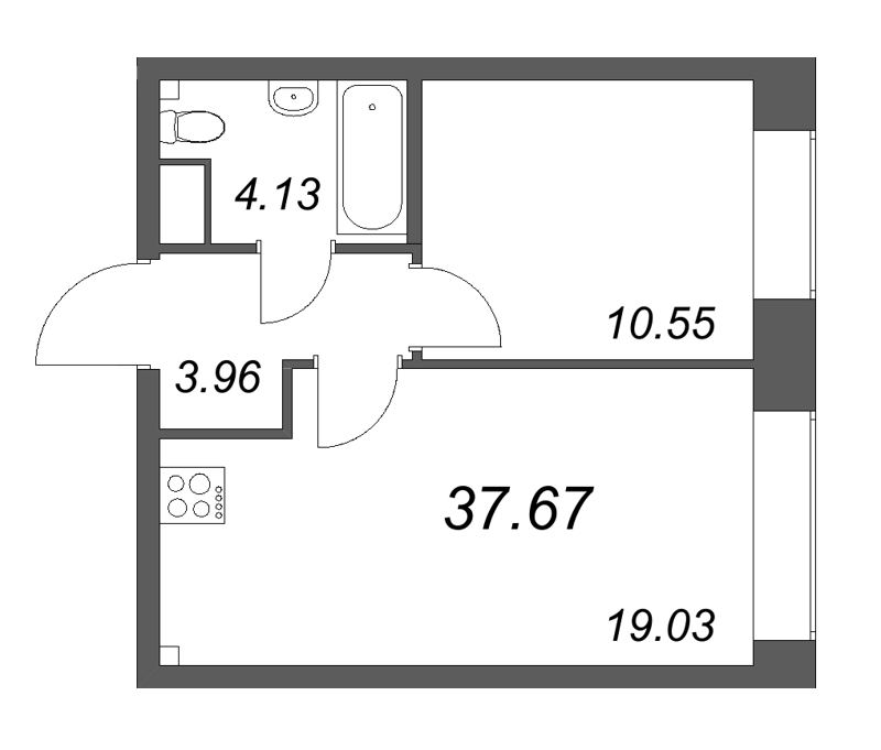 2 ккв (Евро) 37,7 м²
