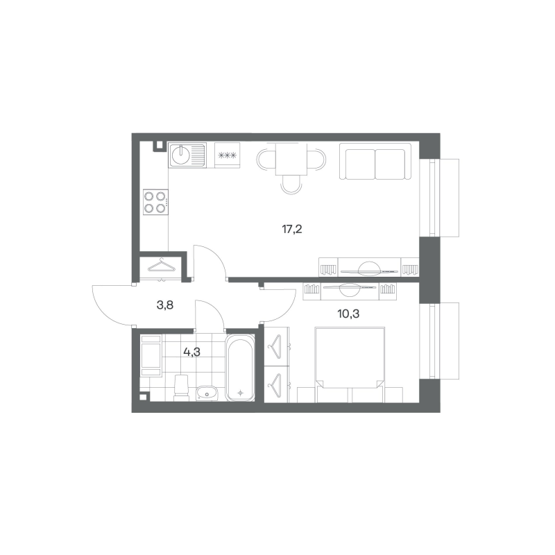 2 ккв (Евро) 35,6 м²