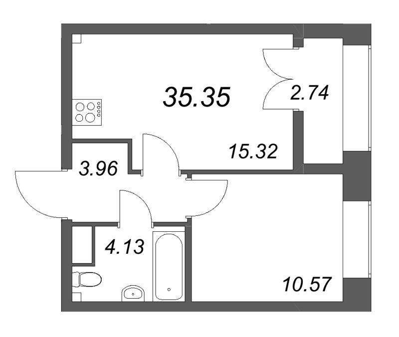 2 ккв (Евро) 35,4 м²