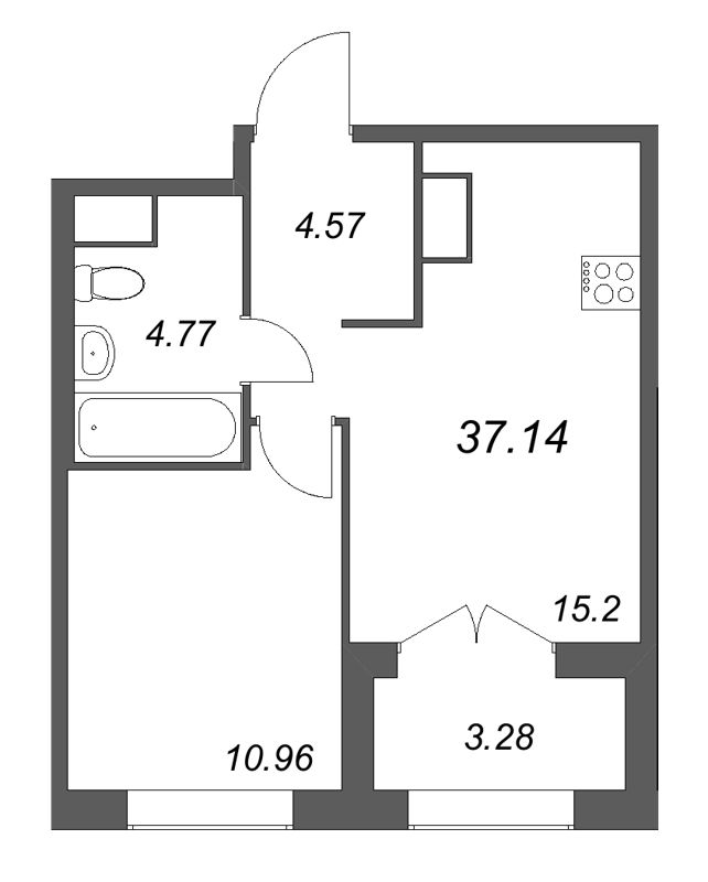2 ккв (Евро) 37,1 м²