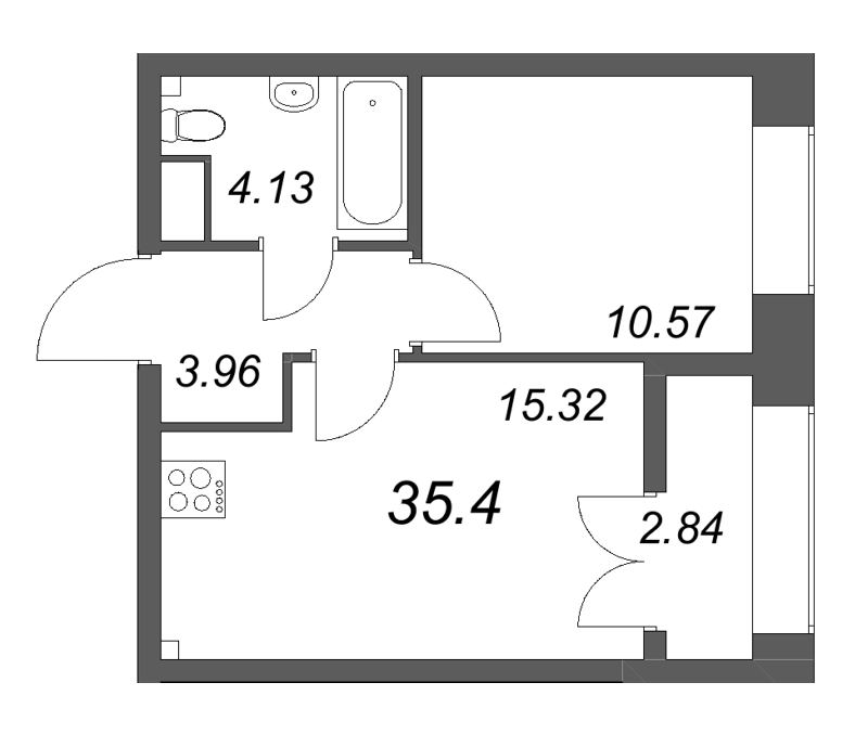 2 ккв (Евро) 35,4 м²