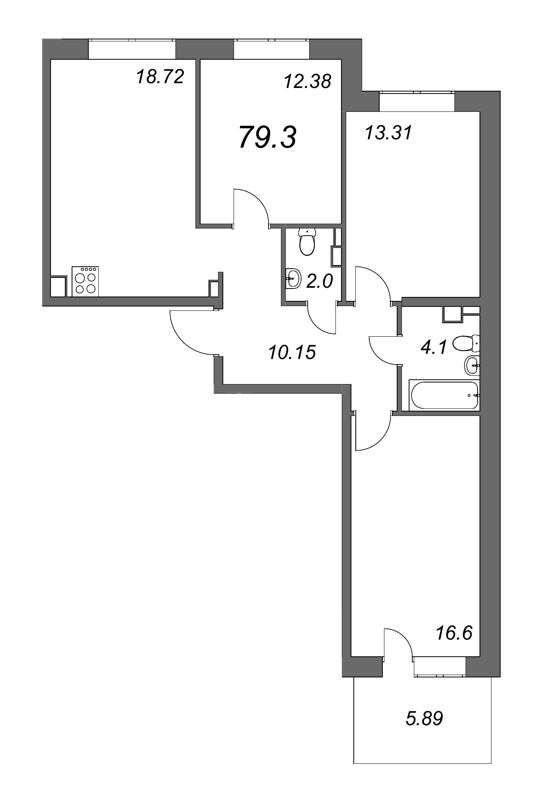 3 ккв 80,8 м²