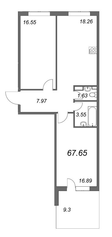 2 ккв 68,3 м²