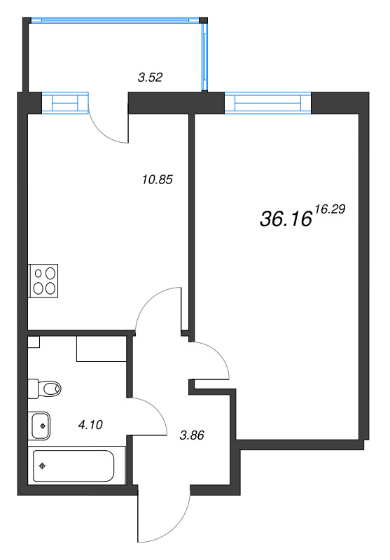 1 ккв 36,2 м²