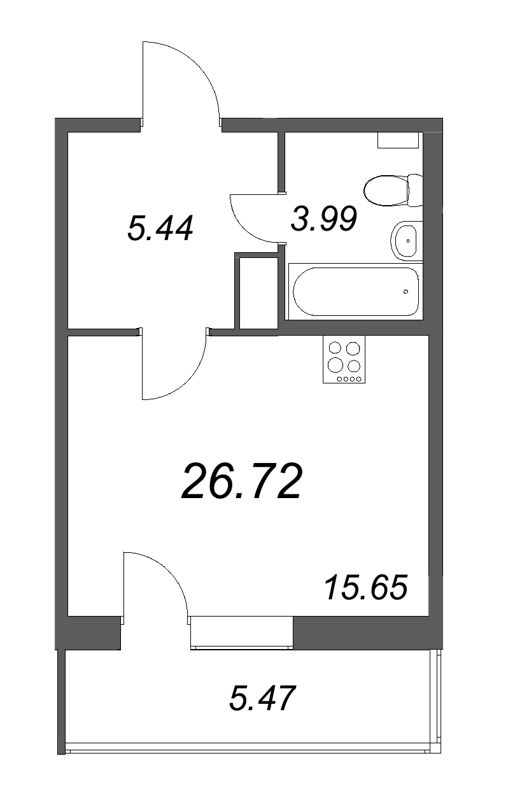 Студия 27,2 м²