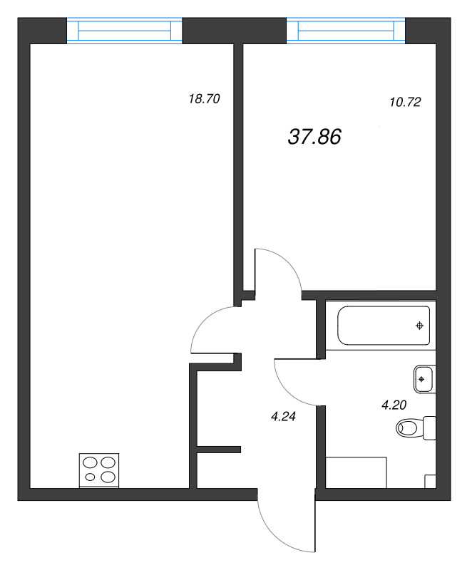 2 ккв (Евро) 37,9 м²
