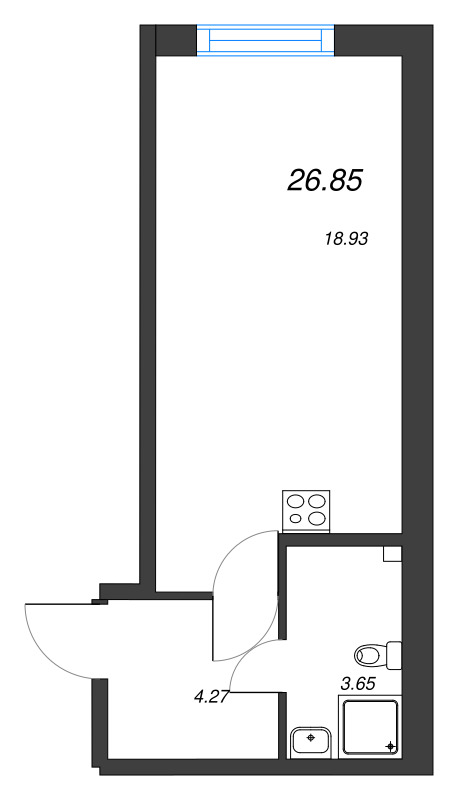 Студия 26,9 м²