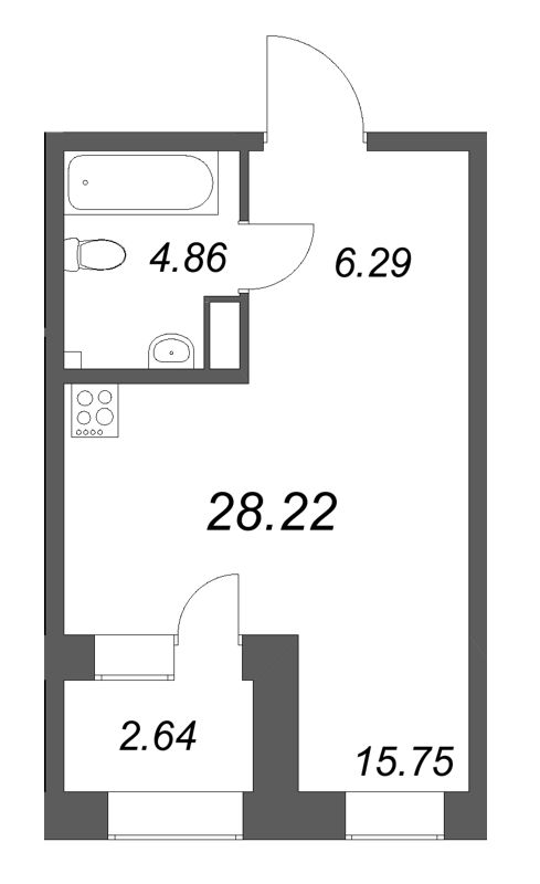 Студия 28,2 м²