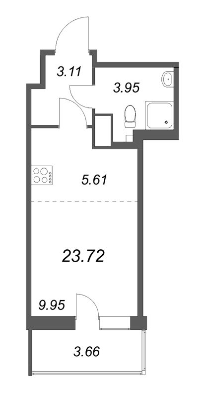 Студия 23,7 м²