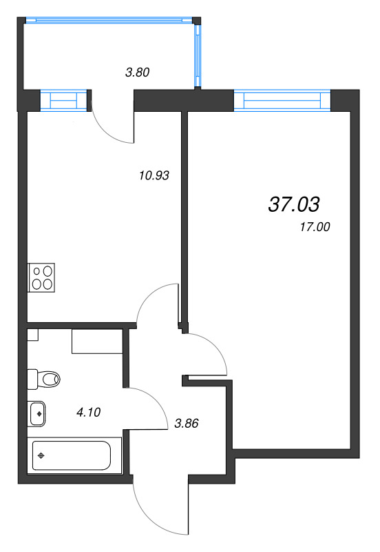 1 ккв 37 м²